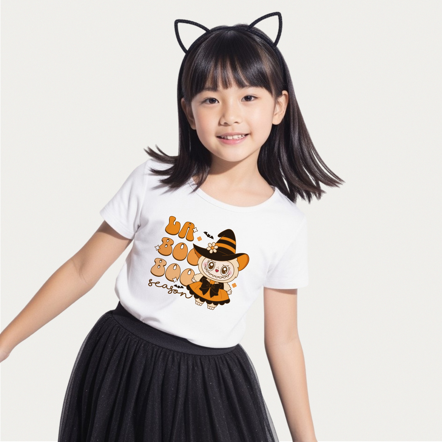 Playera Labubu Brujita Naranja